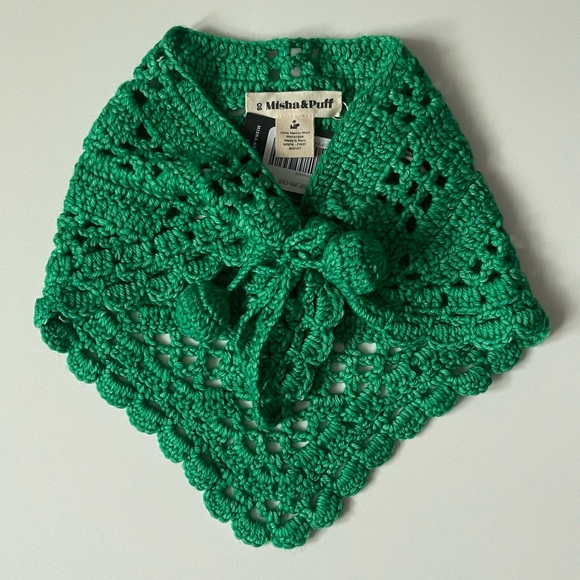 Misha And Puff Other - Misha and Puff Children’s Crochet Kerchief - Emerald